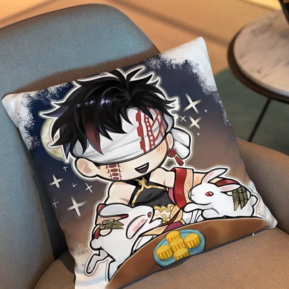 Qin Shi Huang R-Record of Ragnarok Print Throw Pillow Cover 45×45cm Square Cushion Case for Living Room Bedroom Decor