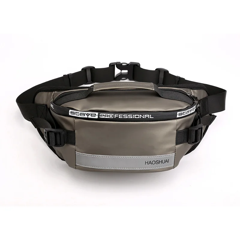 New fashion outdoor waist bag running close fitting waist bag reflective strip chest bag anti theft mobile phone cashier bag
