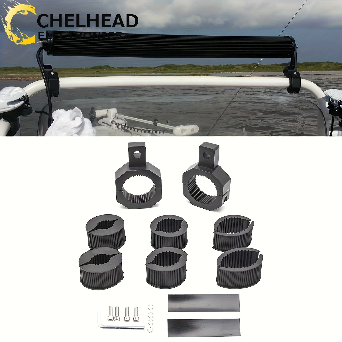 2PCS Aluminum UTV Roll Bar Mount Clamps, Fits 1