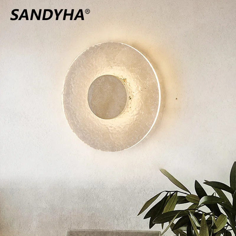

SANDYHA Modern Minimalist Circular Acrylic Wall Lamp LED Light for Living Room Bedroom Corridor Decorative Lighting Fixtures