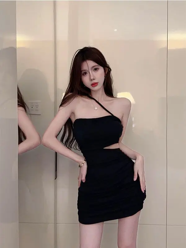 여성을위한 섹시하고 우아한 오프 숄더 Bodycon 드레스 여름 독특한 디자인 슬림 허리 노출 슬림 맞는 드레스