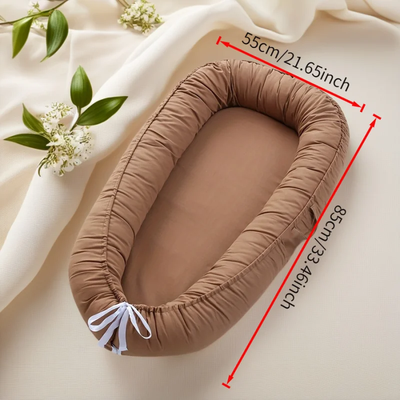 Matras Bermain Lembut & Bernapas untuk Anak Muda - 85.09x50.04cm Bantalan Merangkak Kain Organik Berisi Serat Portabel yang Dapat Disesuaikan dalam Multi