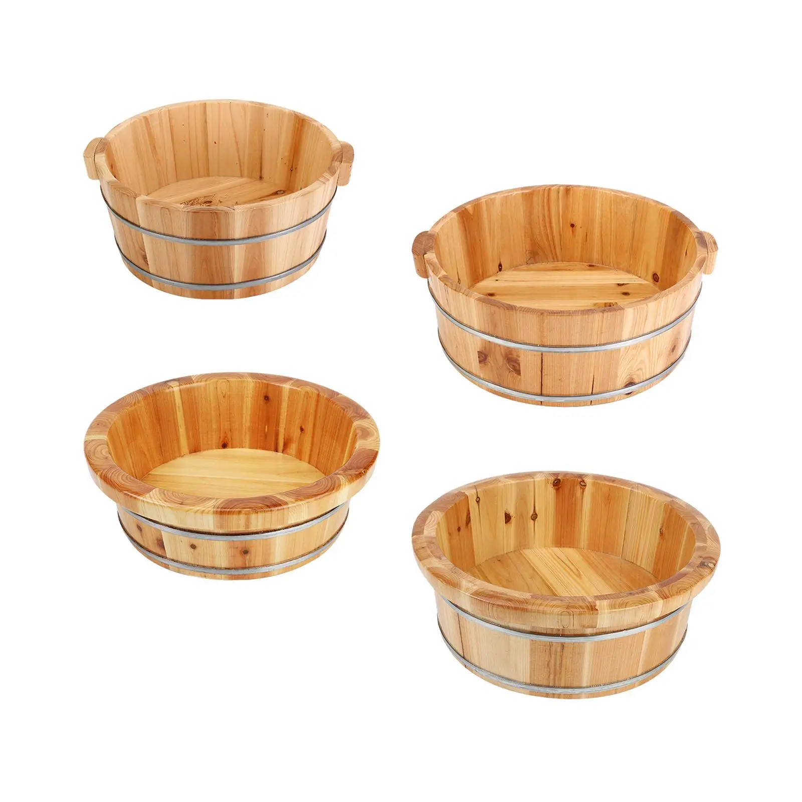 Wood Footbath Basin Foot Bath Basin Footbath Bucket Thicken Barrel Reusable Foot Bucket Pedicure Footbathing Handmade Basin Tub