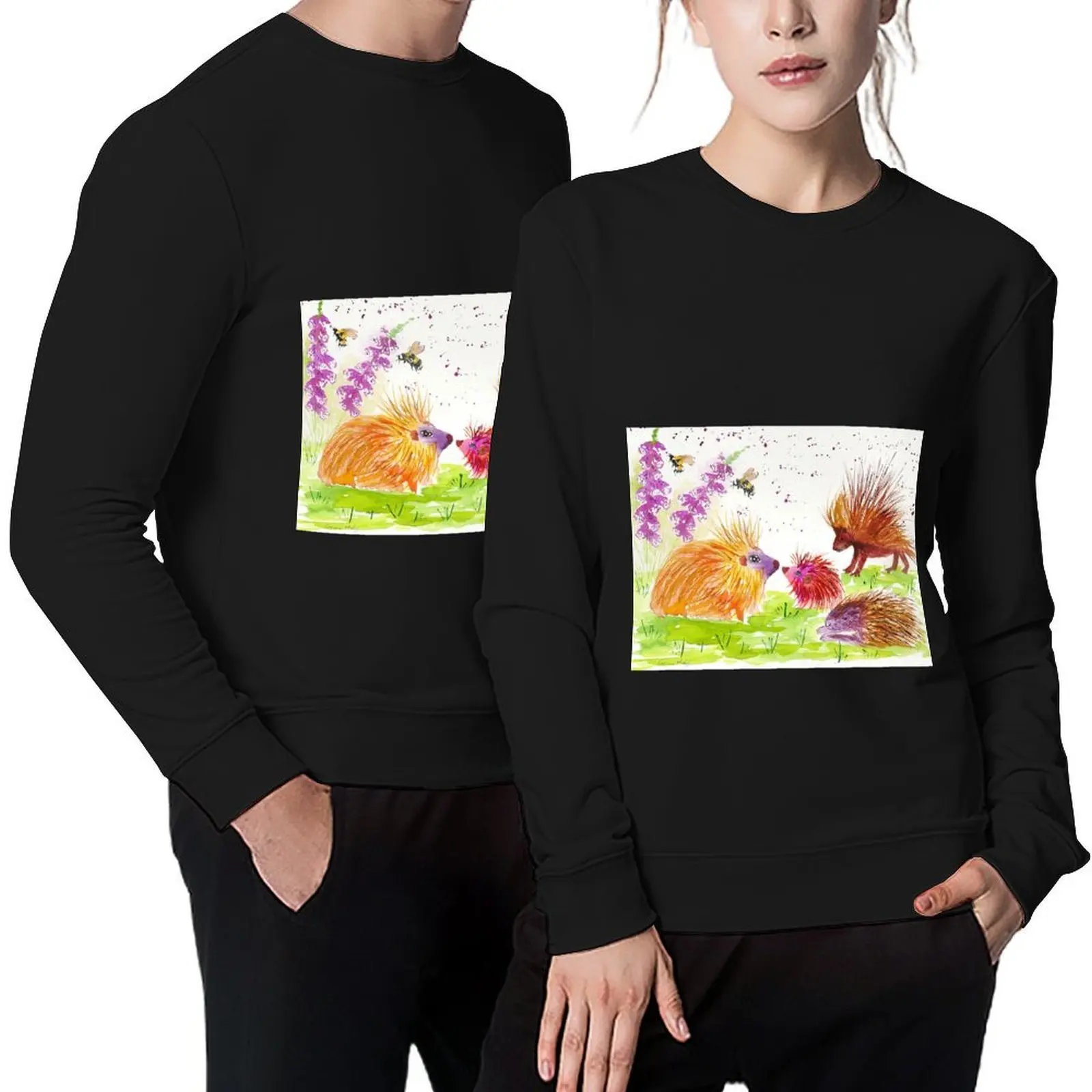 

Colorful Porcupines among flowers Pullover fashion men men's clothing aesthetic clothing japanese style pullover