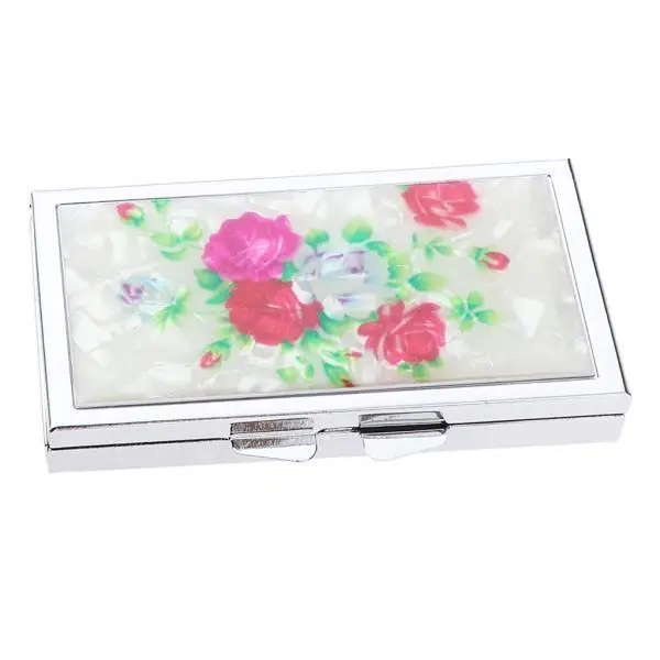 

Stainless Steel Portable Pill Organizer Box with Mirror Multipurpose Daily Tablet Holder for Travel Camping and Household Use