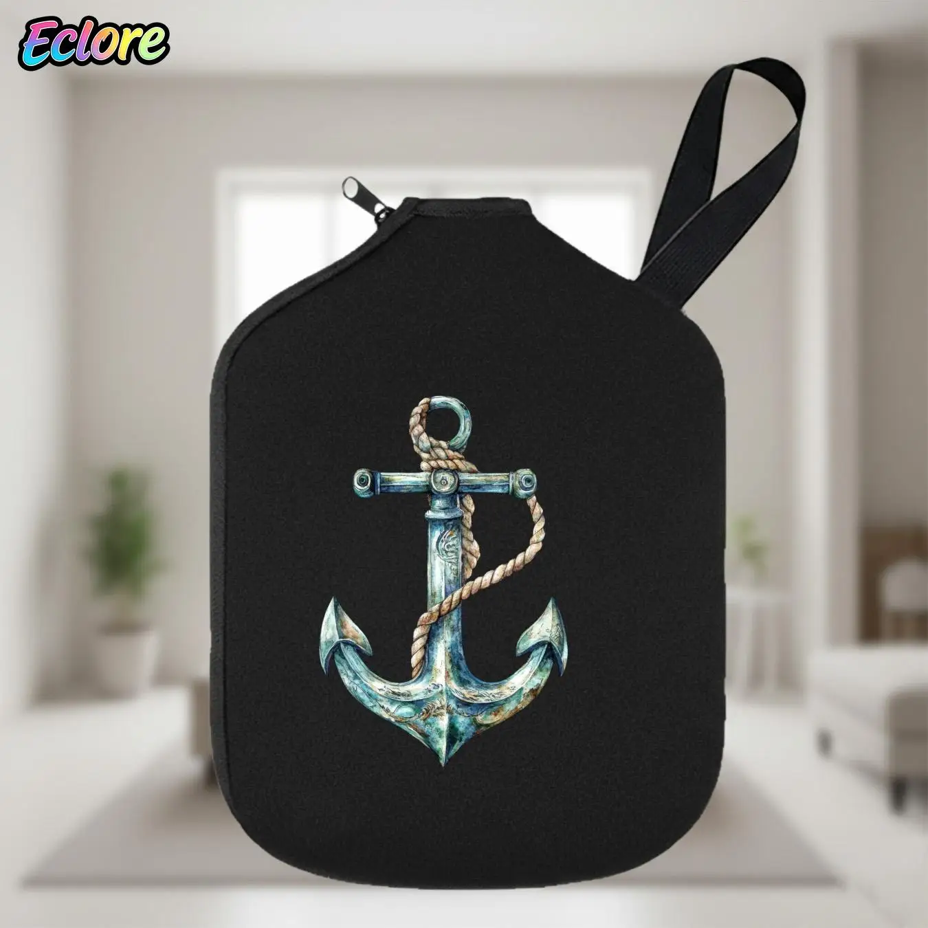 

Vintage Watercolor Anchor Pickleball Paddle Cover Soft Durable Protector Fits Multiple Rackets for Party Sports Table Tennis
