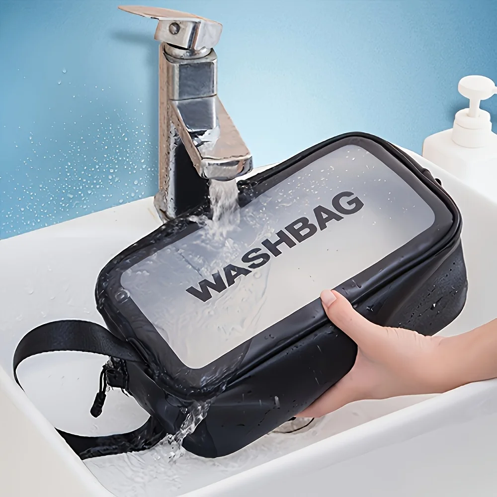 1 قطعة حقيبة ماكياج شفافة المحمولة أدوات الزينة المنظم سستة إغلاق خفيفة الوزن السفر حقيبة مستحضرات التجميل حقيبة مستحضرات التجميل السفر