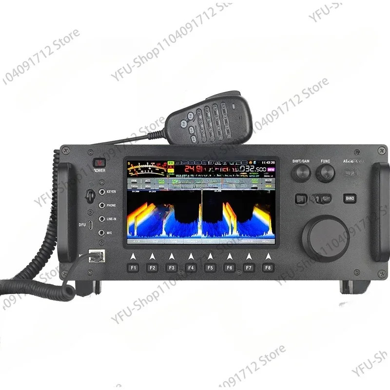 Full Band HF HF Radio 100W Spectrum Dynamic Waterfall Display Built-in Antenna Tuner