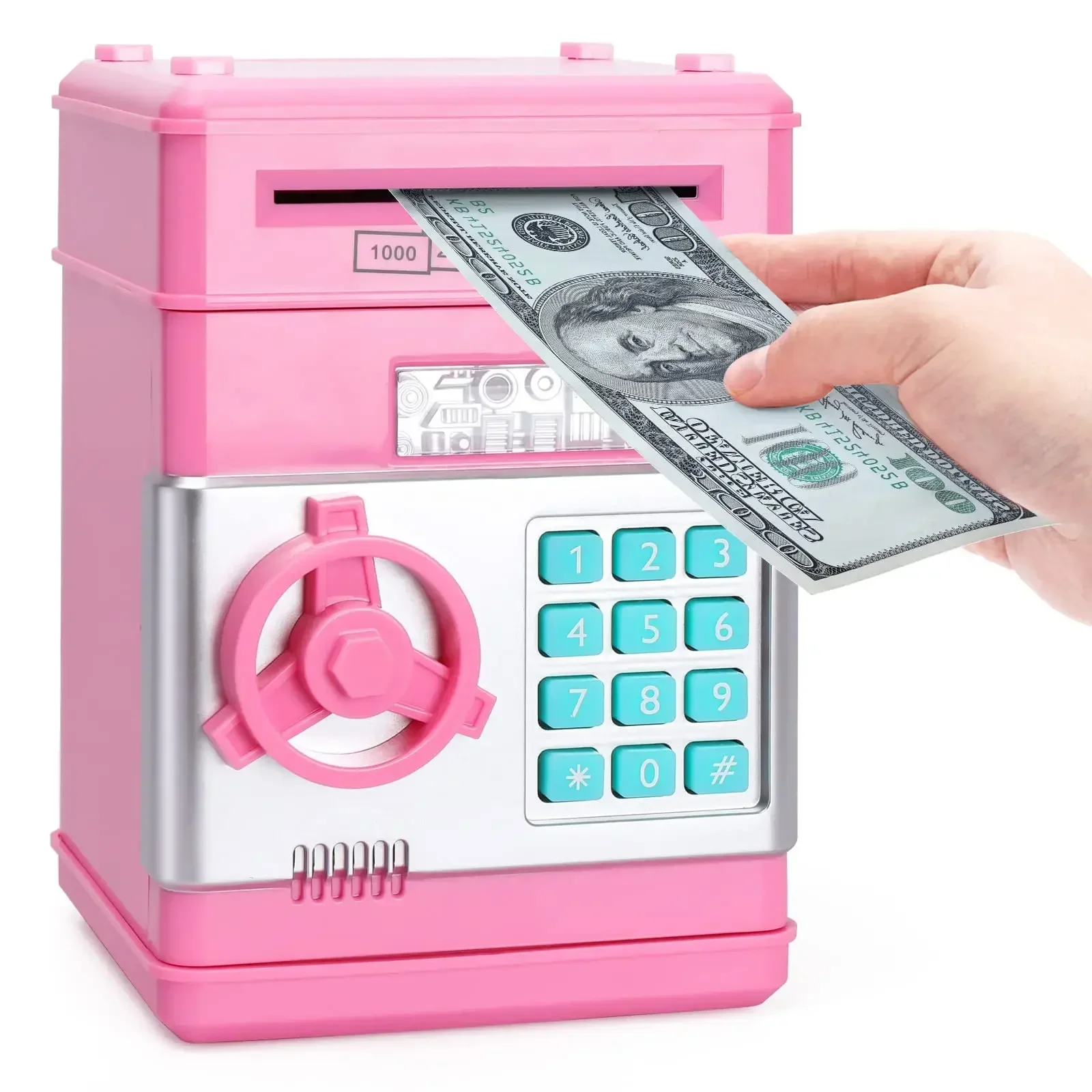 Child Gift Electronic Password Money Box Coins Cash Saving Money Box Counter Code Key Lock  Automatic Mini Safe