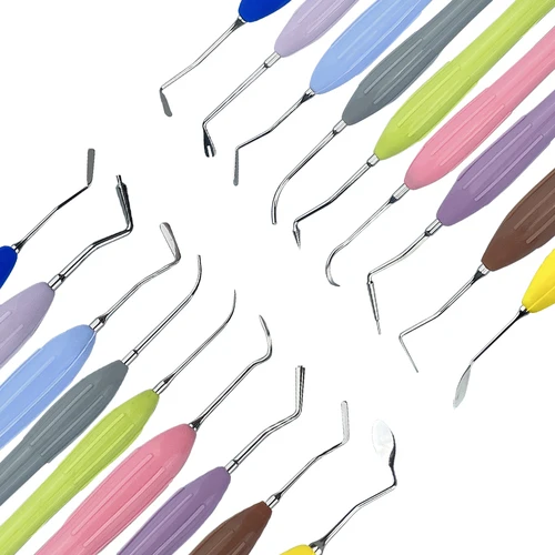 Imagen 2 del producto Espátula de relleno de resina compuesta Dental, juego de restauración estética, Kit de relleno de resina, espátula de restauración, herramientas de dentista de doble cabezal