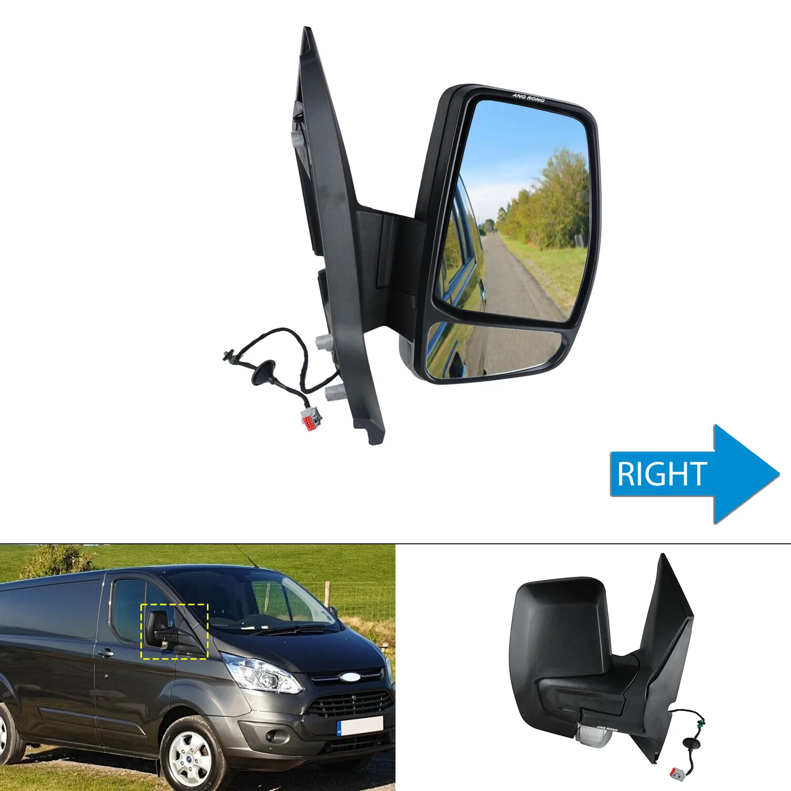 

For Ford Transit Custom 2012-2020 Door Wing Mirror Manual Driver Right Side O/S