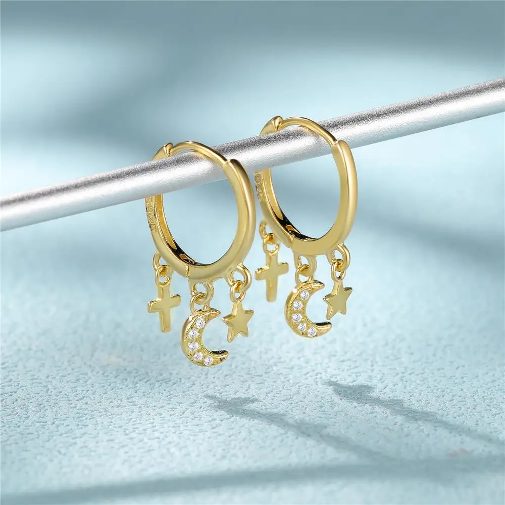 ROXI Minimalism Metal Style Hoop Earrings for Women 925 Sterling Silver Drop Earrings Jewelry Y2k Europe & America Pendientes