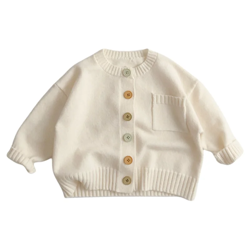 

LILIGIRL Autumn Children Long Sleeve Sweater Coat Solid Color Boys Girls Fashion Versatile Knitted Cardigan Kids Casual Knitwear