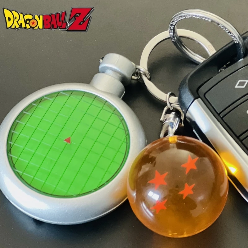 Dragon Ball Radar Anime Figure Dragon Ball Z Gift Set Radar 3D Keychain Light Sound Metal Rubber Figurine Model Toys Gifts Kids