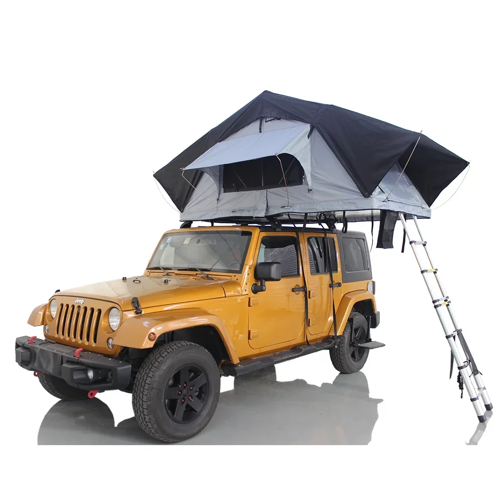 OEM Outdoor 1-3 Person Polycotton Waterproof 4x4 Off-road Travelling Foldable Car Truck Camping Soft Shell Roof Top Tent