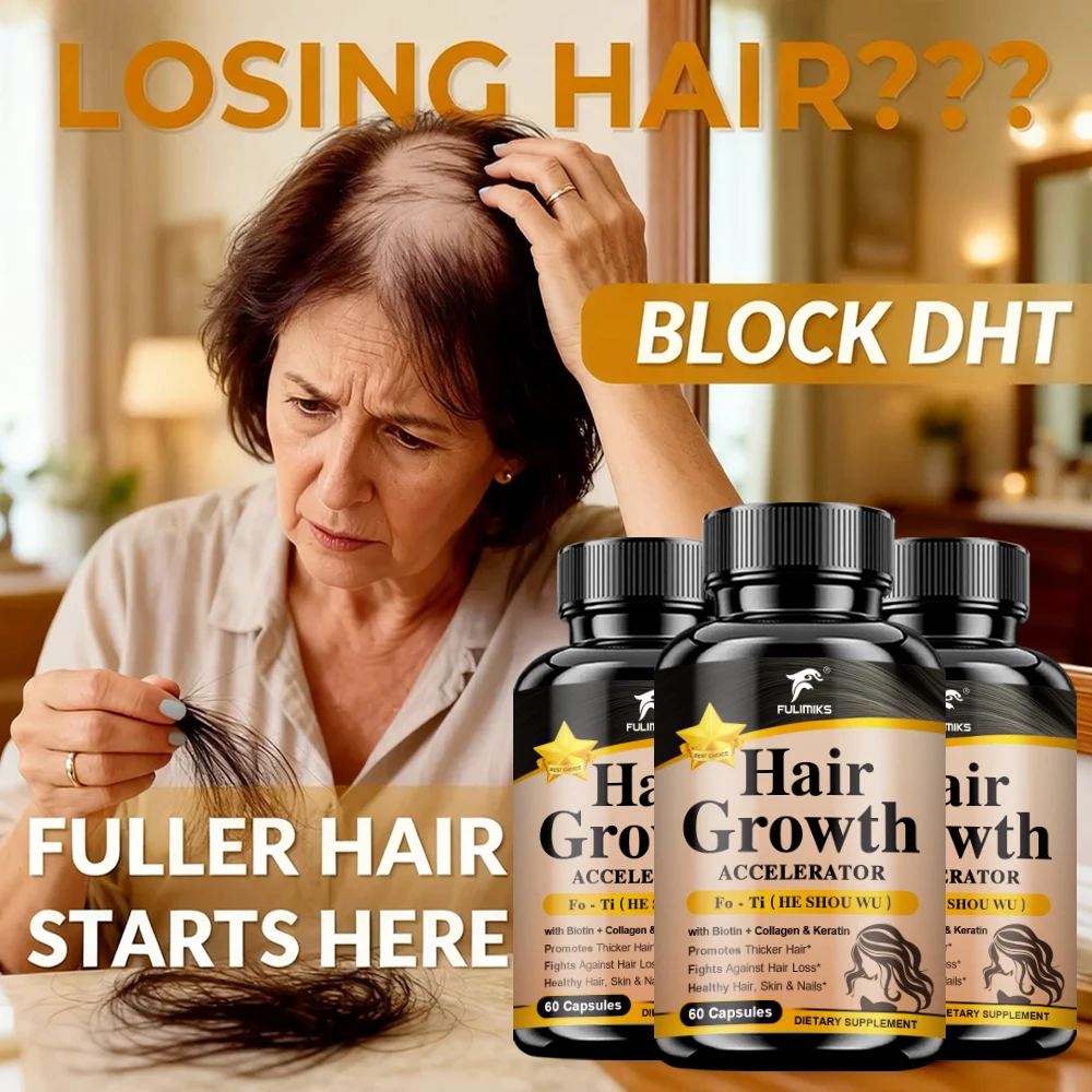 

Биологически активная добавка для роста волос с биотином, коллагеном, кератином и витаминами группы В, способствует утолщению волос, питает волосяные фолликулы и способствует здоровью кожи.