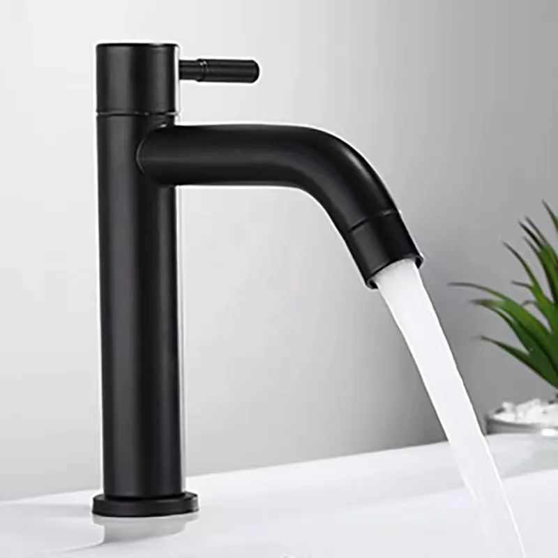 

Stainless Steel Basin Faucet Single Cold Water Tap Extended Height for Bathroom Sink Washbasin Balcony
