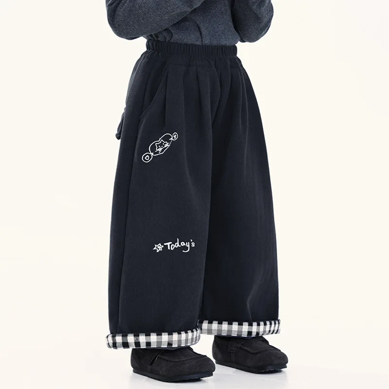 

2026 Autumn Children's Pants Elastic Waist Infant Baby Boys Loose Cargo Pants Embroidered Newborn Boys Harem Pants