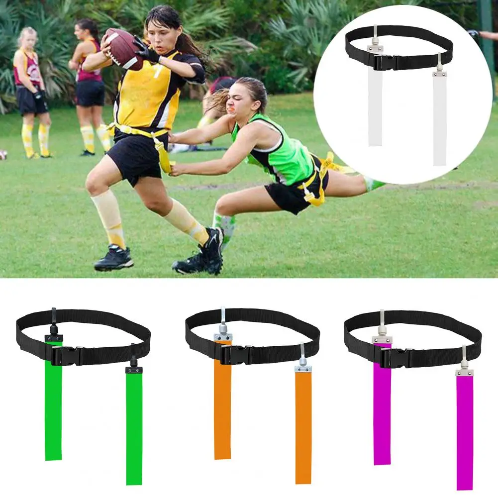 120cm Football Waist Flag Bright Color American Football Match Training Belt Adjustable Soccer Rugby Flag Tag Waist Strap