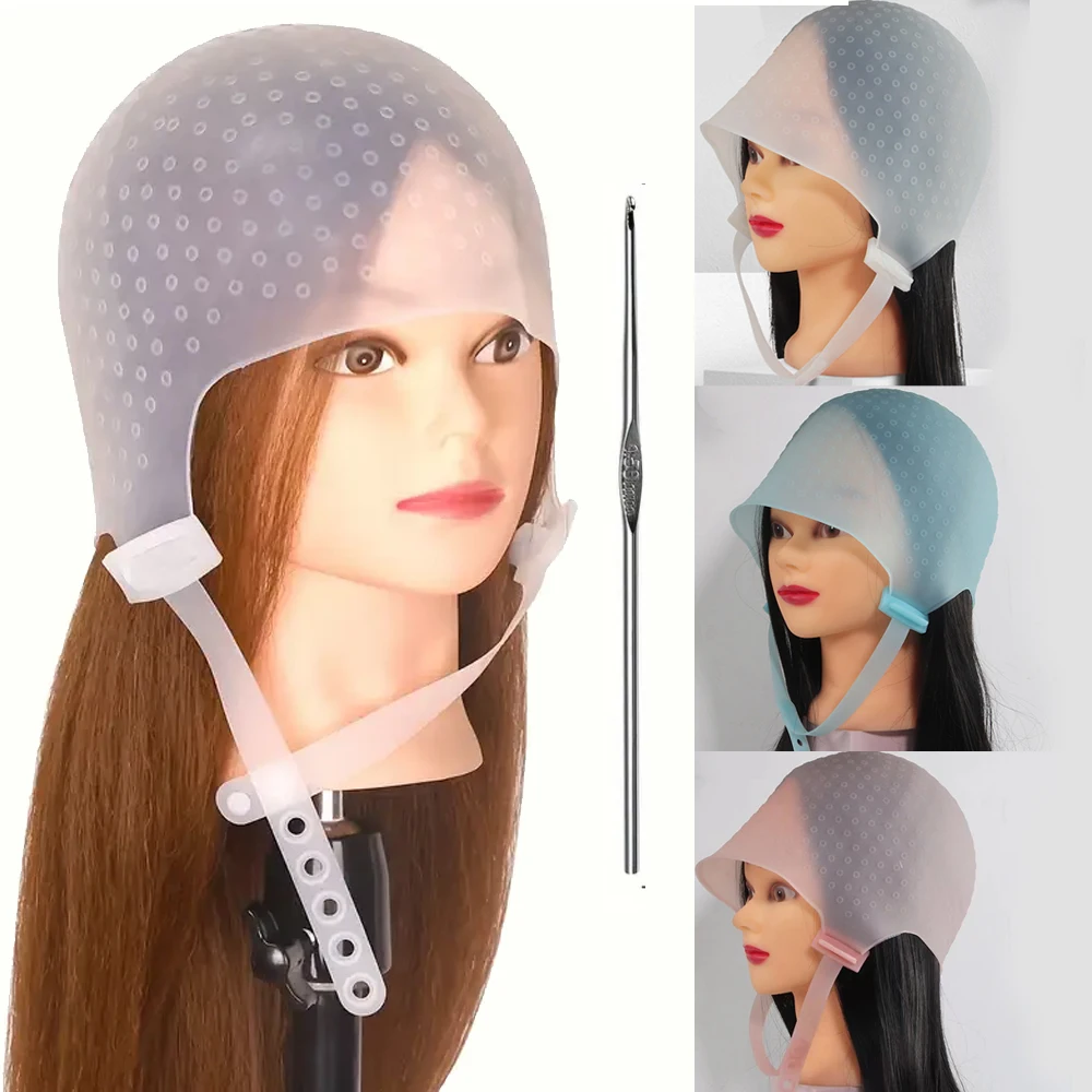 High Quality Highlighting & Coloring Silicone Cap,Salon-Quality Hair Highlights Reusable, Heat-Resistant Hair Dye Tool