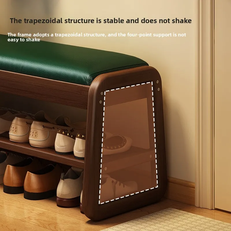 Multifunctional Storage Bench Entryway Shoe Rack with Removable Cushion Hallway Ottoman Seat