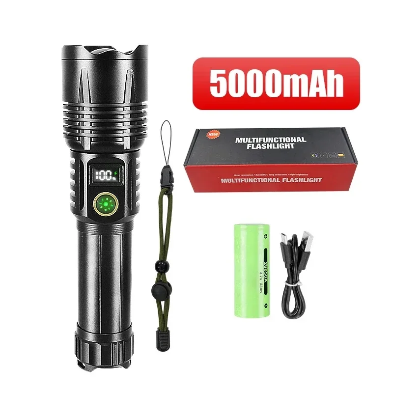 990000 LM lampe de poche la plus puissante type-c Recharge 3000M projecteur tactique Flash lumière 5000mAh haute puissance lampes de poche LED torche