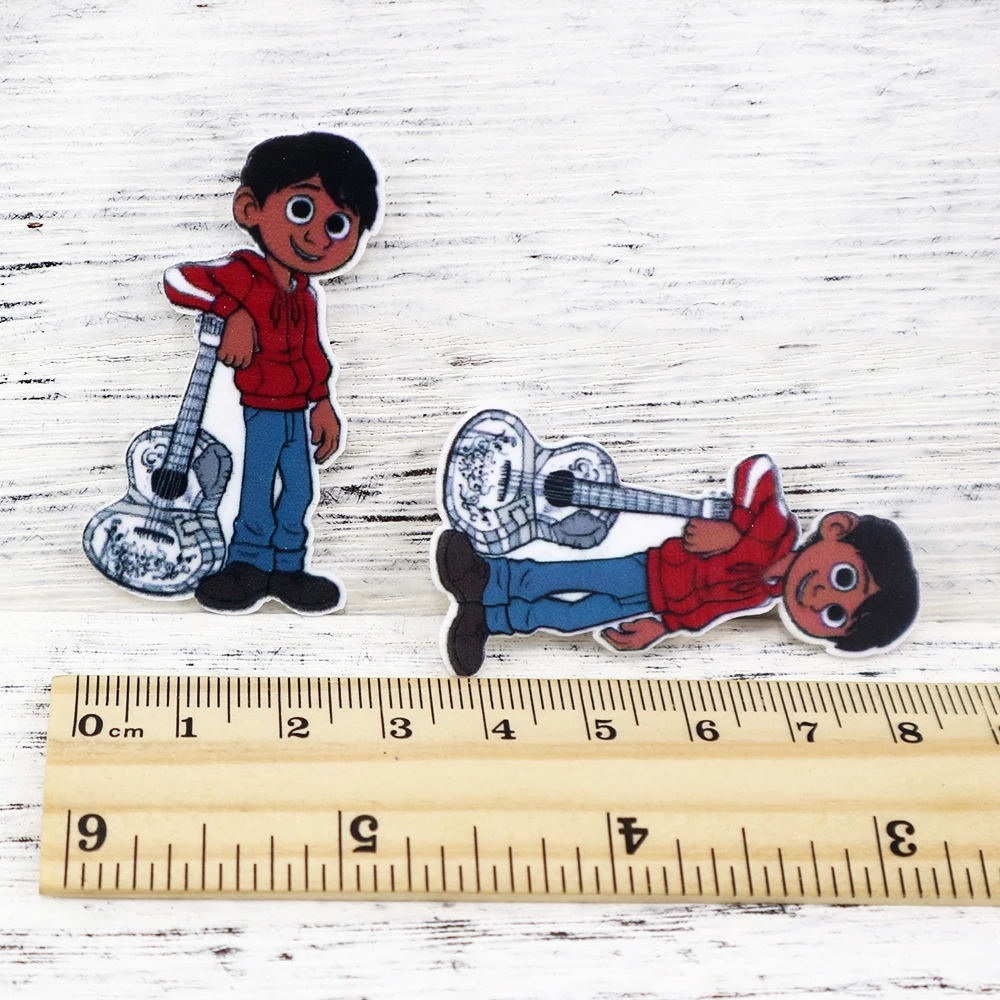 Disney Coco 5pcs/lot Planar Resin Flatback Craft Supplies Cabochon Scrapbook DIY Hair Bow Bag Material Acrylic