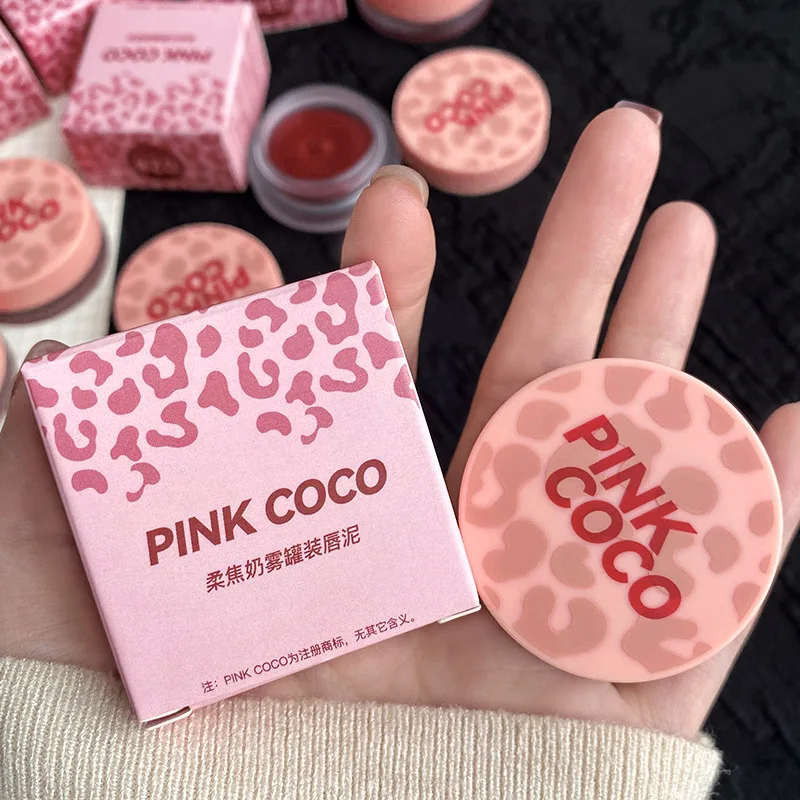 Mousse de terciopelo, barro labial mate, larga duración, sin secado, diseño bonito, brillo de labios compacto y portátil, cepillo de belleza esmaltado