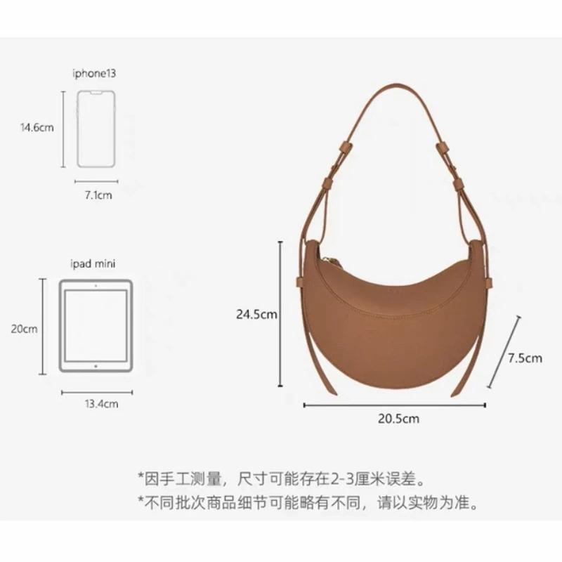 Women Bag 2024 Casual Hobo Bag Luxury Brand Handbag Large Capacity  Half Moon Crescent Bag Saddle Shoulder Bag Commuting Bag