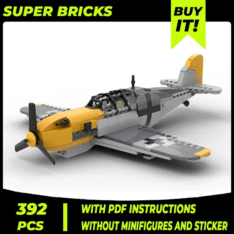 Military Model Moc Building Brick The Messerschmitt WWII Aircraft Technology Modular Blocks Gift Christmas Toy DIY Sets Assembly