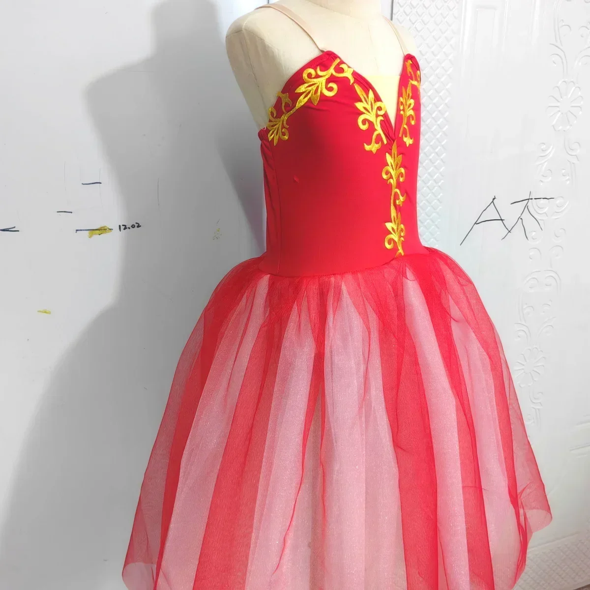 

Pomme Dress Long Classical Red TUTU Dress Girls' Ballet Dress Little Swan Children's Dance Performance Giselle