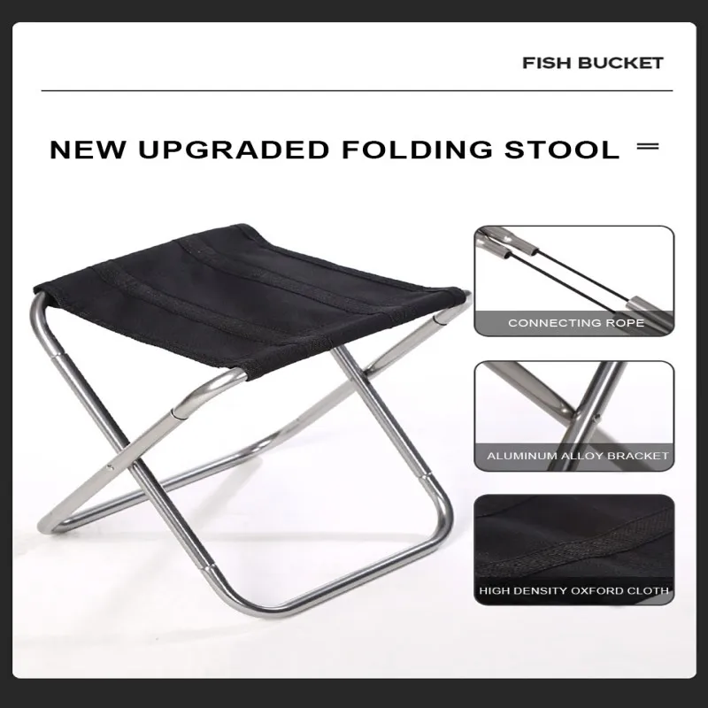 Portable Folding Fishing Chair Picnic Camping Stool Folding Small Stool Outdoor Aluminiun Alloy Fishing Chair