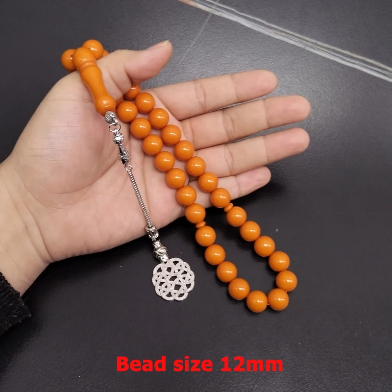Tasbih Orange resin muslim Misbaha 33 prayer beads bracelet Turkish fashion accessories Eid Ramadan Mubarak - view 3