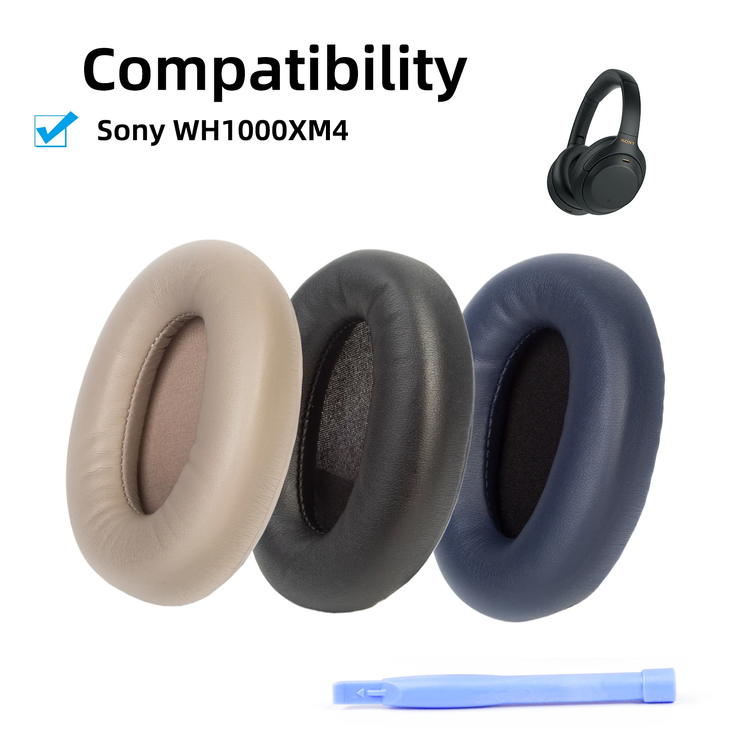 

KUTOU Earpads for SONY WH-1000XM3 1000XM4 1000XM5 Ear Pads Replacement Ear Cushion WH1000XM4 Headband Ear Cups Memory Foam Pads