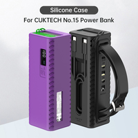 Silicone Case for CUKTECH No.15 Power Bank TF Sim Card Eject Pin Needle Storage Bag USB C Cable Organizer with handle design