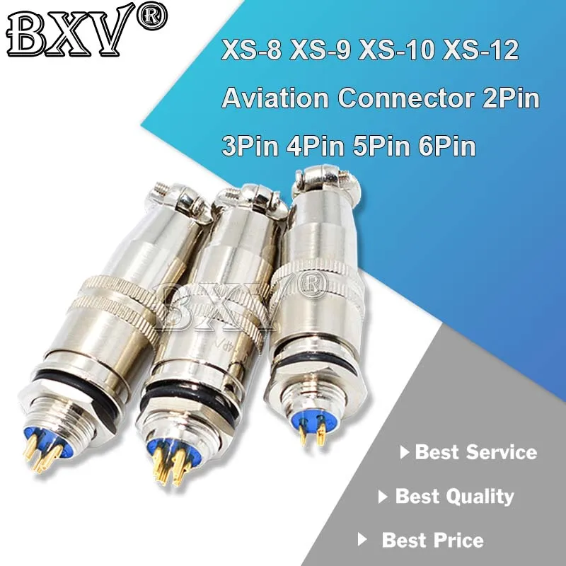 XS-8 XS-9 XS-10 XS-12 Aviation Connector 2Pin 3Pin 4Pin 5Pin 6Pin Push Pull Self-Locking Plug Socket Ibuw Gold Plated Connectors