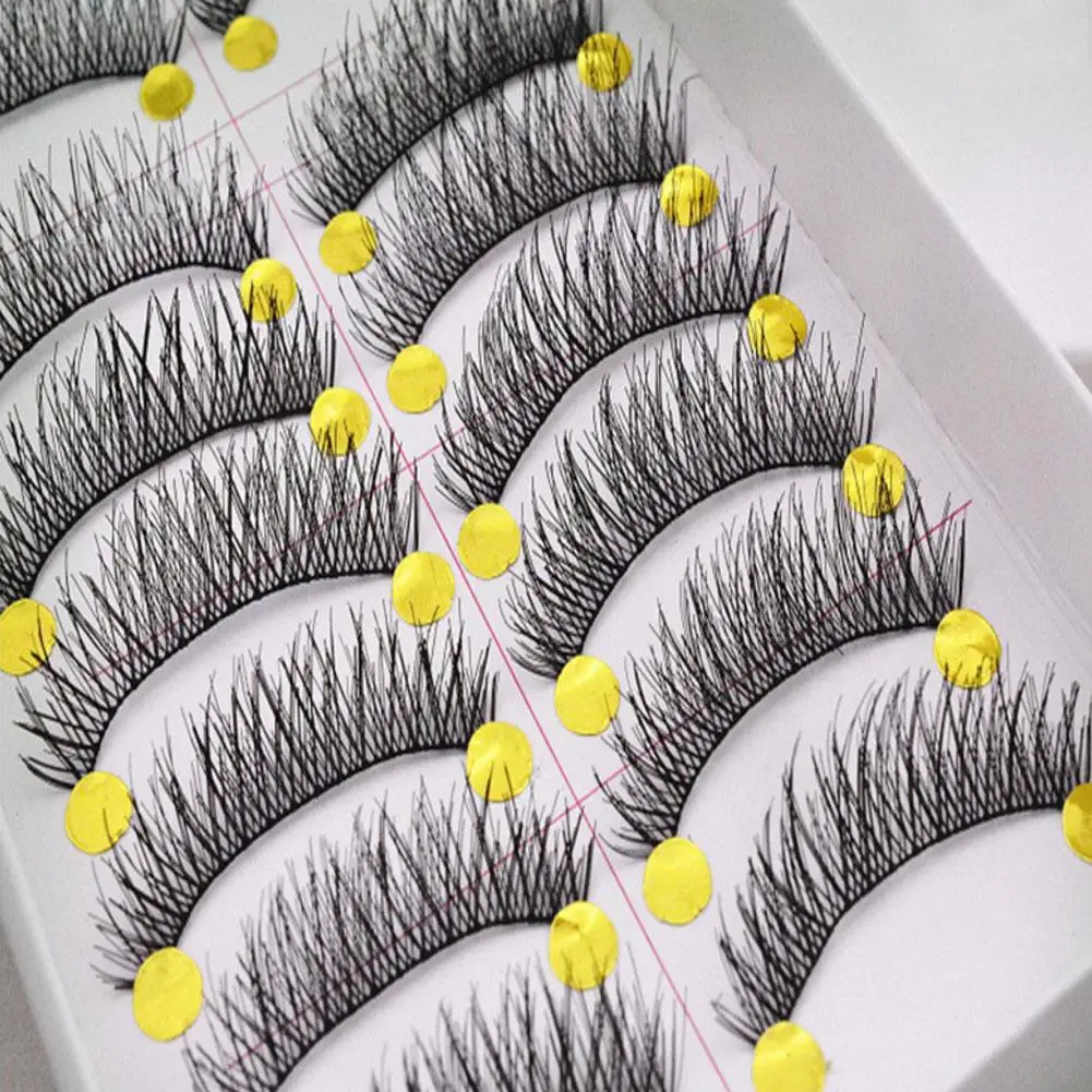 10 Pairs Taiwan Natural Eyelashes Short Fake Lash Thick Fake Makeup Soft Lashes Tools Extension Nude Makeup B6q6