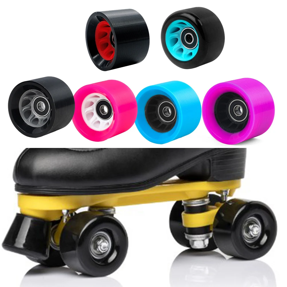 Skate Wheels Roller Skate Wheels Wheels With Wrench 58*39mm 8pcs For Double-Row Roller Skates Indoor Roller Quad