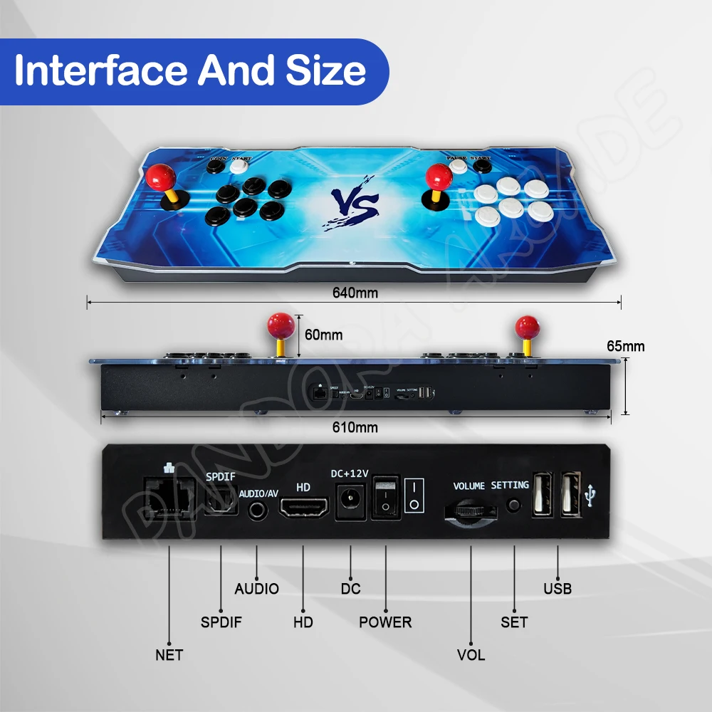 Pandora Saga-Retro Game Console Arcade, WiFi Box, EX EX2, Gabinete, 8 Way Joystick, botões de pressão, Suporte Bartop, Tekken, 10000 em 1