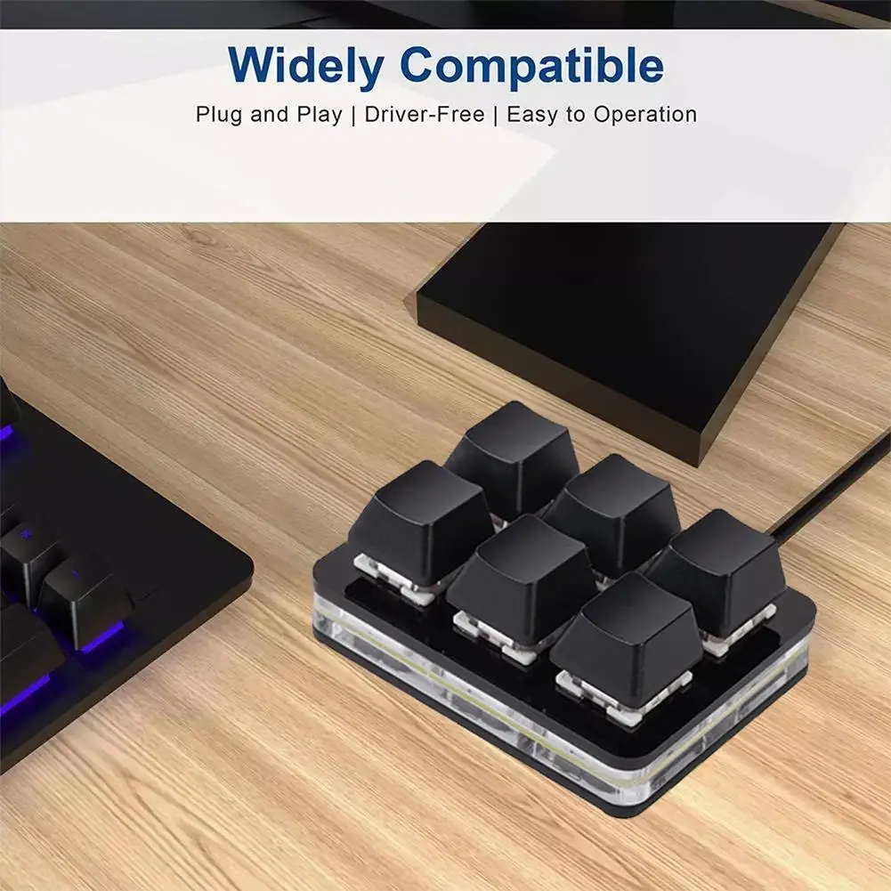 6 Keys Keyboard Bluetooth Custom Keypad Wireless USB Macro Rechargeable Hardware Programmable Shortcut Dual Mode Keyboard E6F7