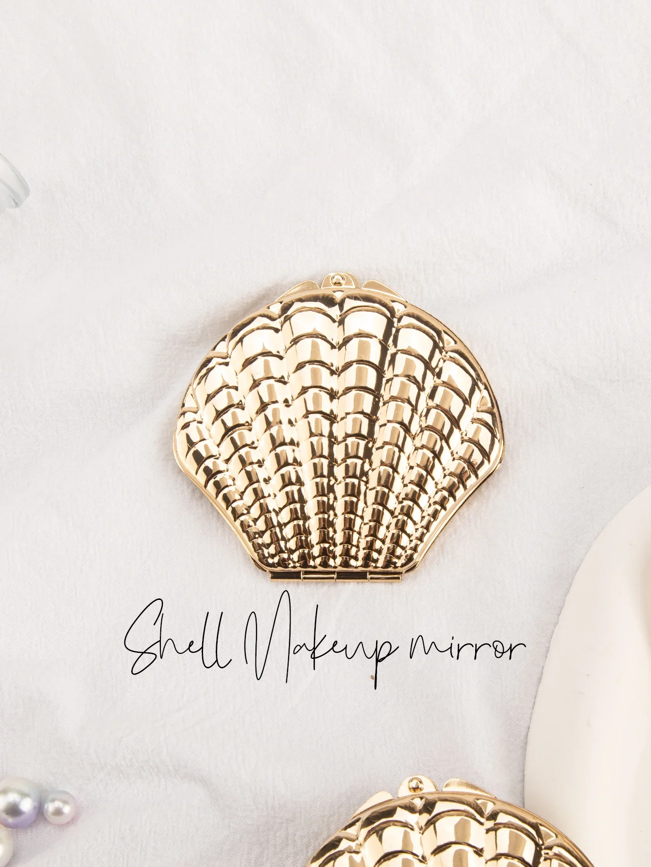 1 szt. Złote lusterko do makijażu z podwójną powierzchnią, eleganckie, przenośne, idealne na prezent dla dziewczyny, mamy, żony, nauczycielki, siostry, cioci, na urodziny, Holi.