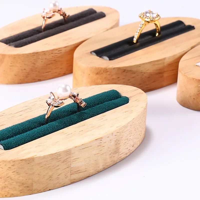 

Elegant Solid Wood Ring Jewelry Display Tray Pair Ring Jewelry Rack made of High-quality Solid Wood for Exhibition and Storage