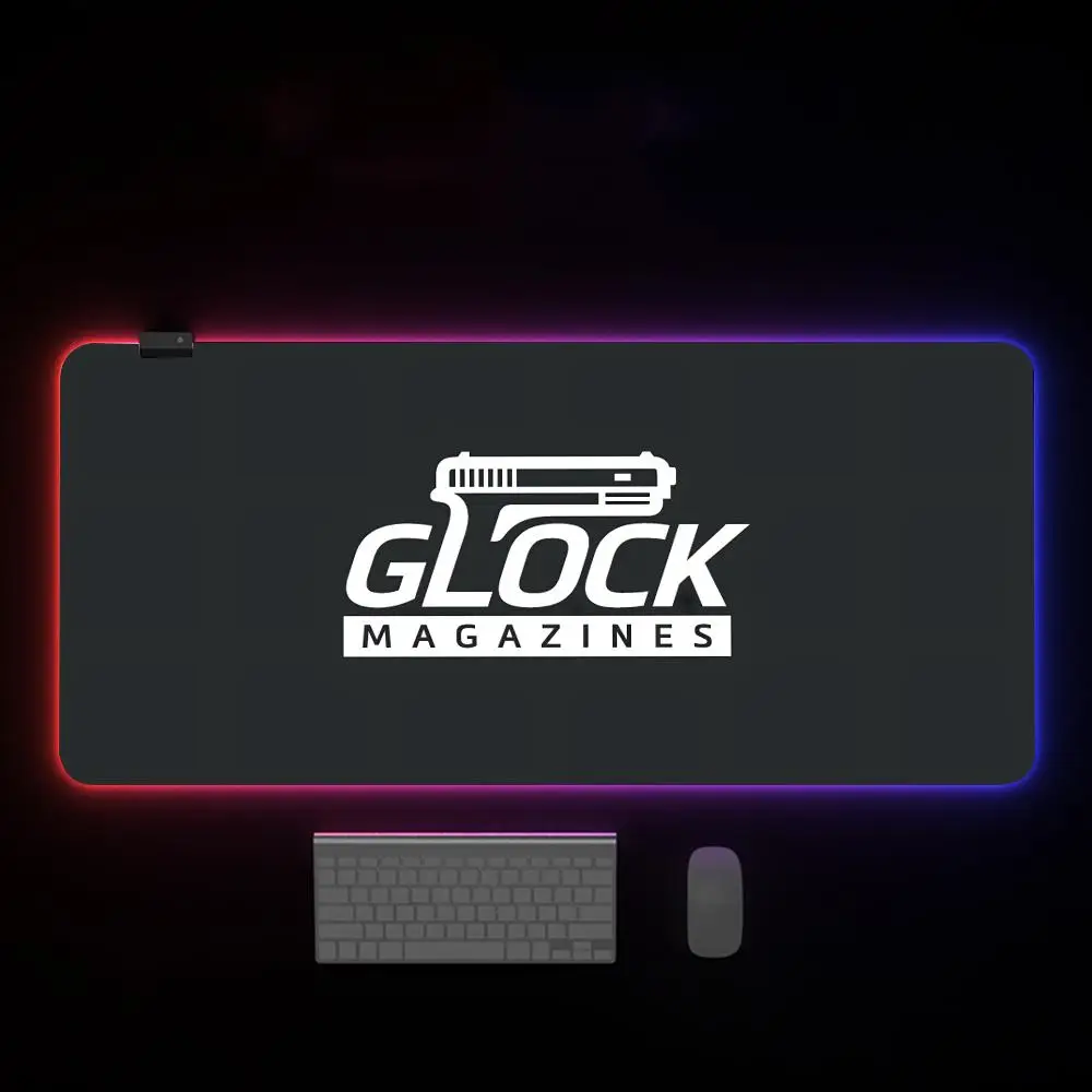 Mouse bantalan Mouse 1000x500mm, alas Mouse g-glocks Logo Mouse Pad, lampu belakang Pc, aksesori Gamer Keyboard dengan lampu latar