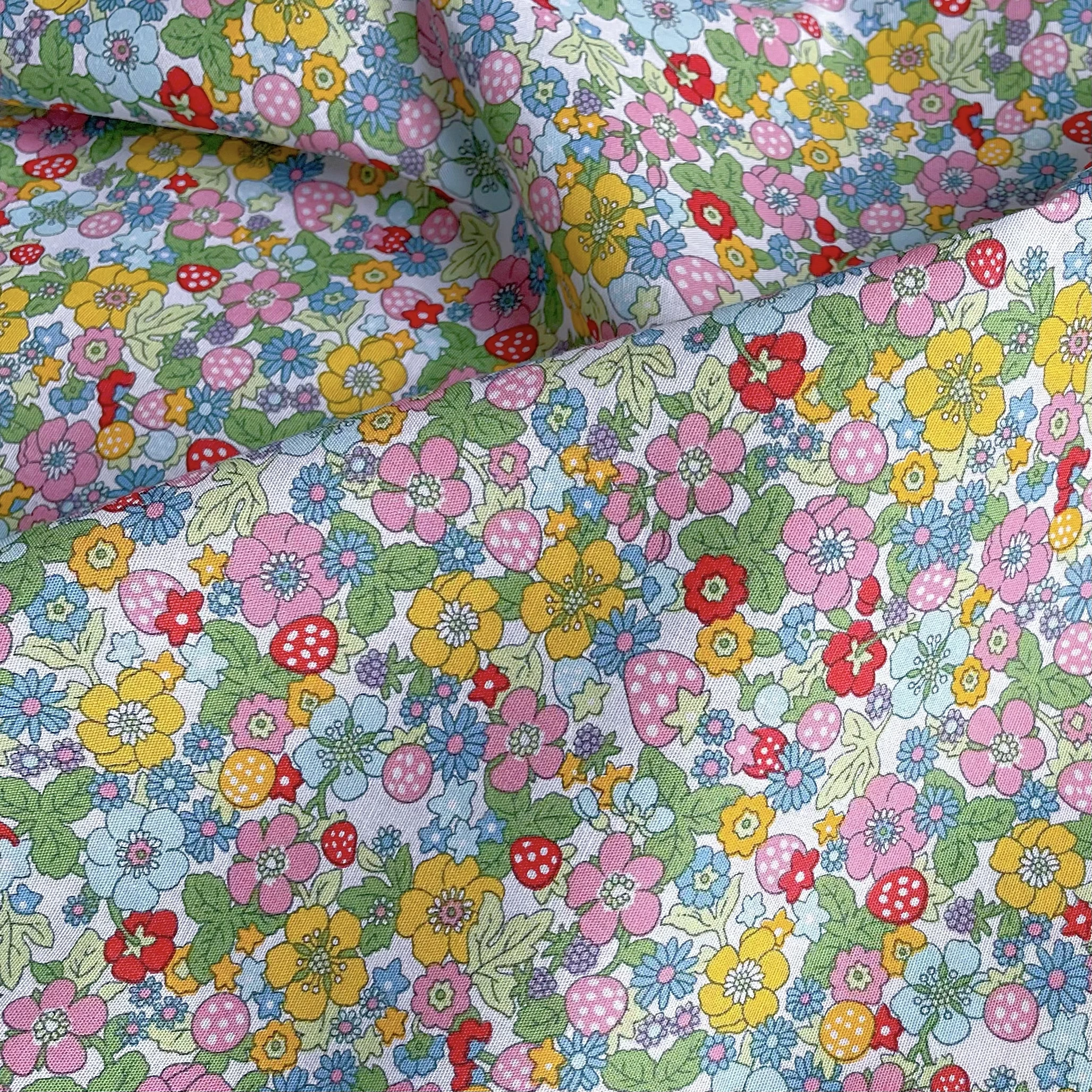 Liberty Strawberry Fruit Grove 100% Cotton40S Original Design Fabric Digital Printing for Sewing Cloth Dresses Skirt Kids Design