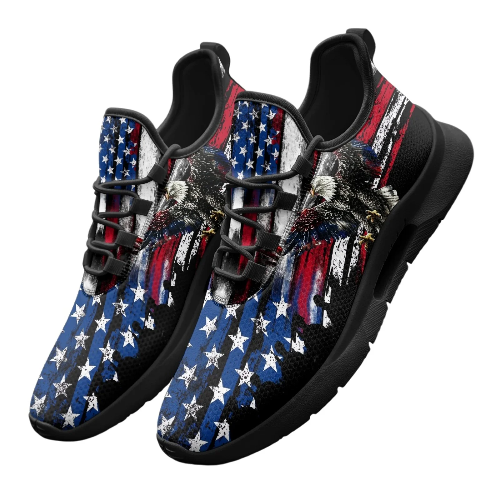 PENSTROLL Flag Eagle Men's Mesh Sneakers Men's Fashion Sneakers for Mens, Textured Casual Men'S Athletic Shoes