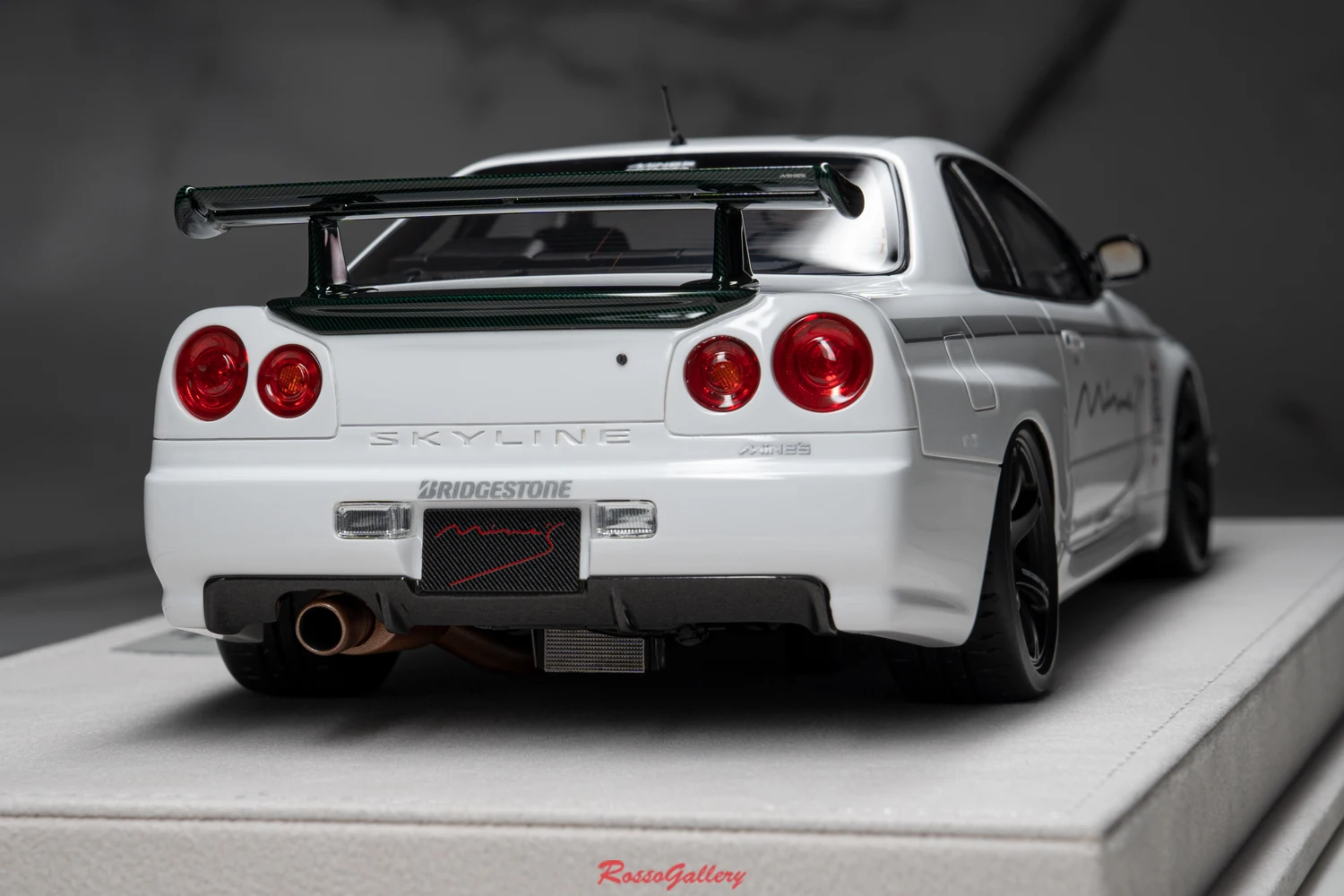 يشكلون 1:18 أفق الألغام GTR R34 V-spec N1 JDM محاكاة طبعة محدودة الراتنج المعادن ثابت سيارة لعبة مجسمة هدية #5