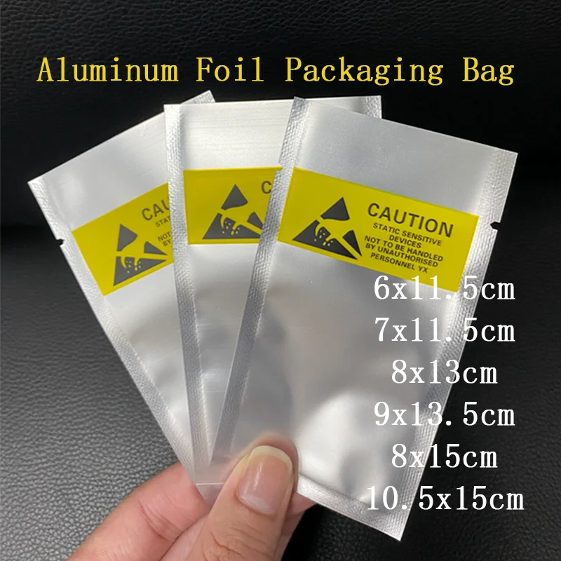 folha de aluminio anti static shielding bags esd open top pacote impermeavel armazenamento cabo bateria embalagem fosco translucido 01