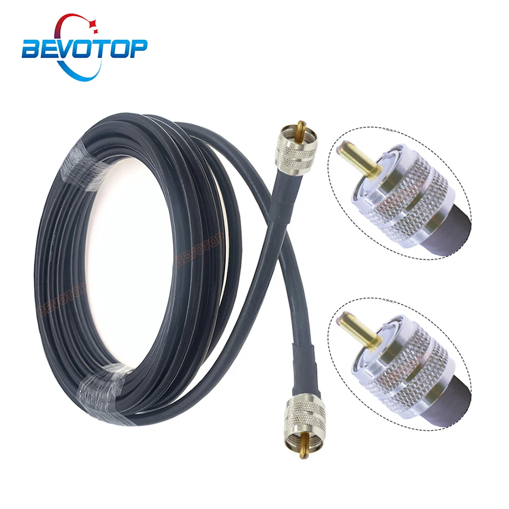 PL259 UHF Male to UHF Male PL259 Plug LMR400 Cable 50Ohm Low Loss Pigtail Extension Jumper for CB Radio Ham Radio FM Transmitter