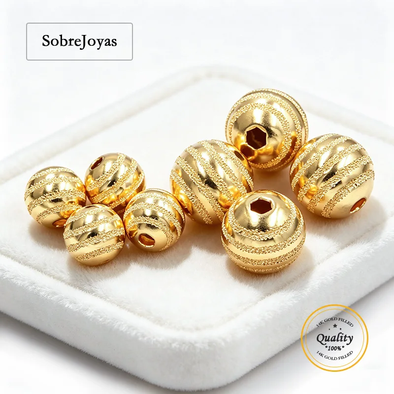 

14k Gold Fillde Stardust Beads Stripe 5 Row 6-8MM for Jewelry Making Handmde DIY Accessories Tarnish Resistant Jewelry Findings