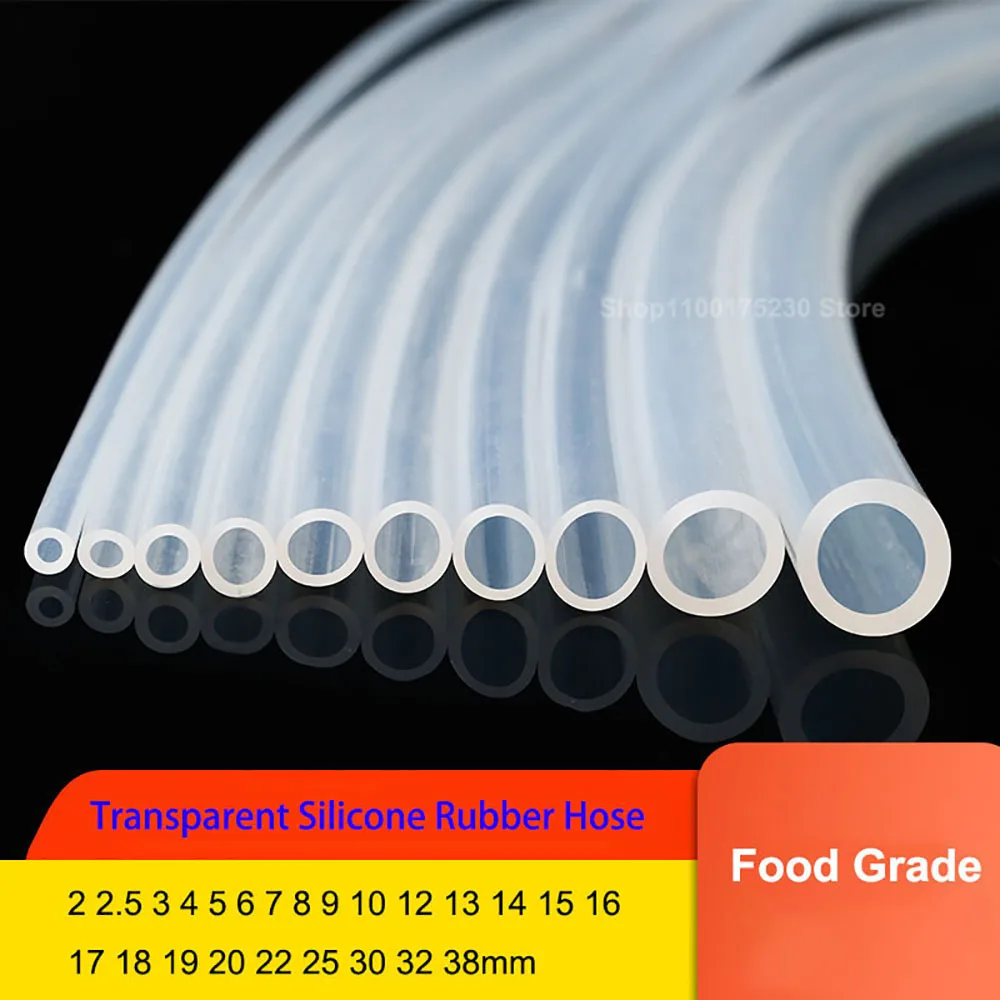 Food Grade Clear Transparent Silicone Rubber Hose 0.5/2.5/3/4/5/6/7/8/9/10/12-25mm Inner Diameter Flexible Silicone Tube